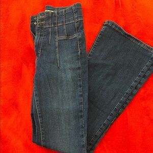 WE THE FREE Blue Flare Wide Leg Jeans